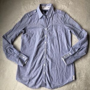 Banana Republic Blue Striped Button Down Shirt